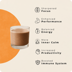 PAOUP with health benefits listed: Sharpened Focus, Enhanced Performance, Balanced Energy, More Inner Calm, Increased Productivity, Boosted Immune System